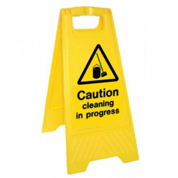 A-Standing Caution Sign-CLEAN IN PRORESS