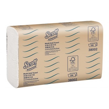 SCOTT® Essential Hand Towel - 1ply,  16packs x 250sheets