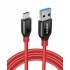 Anker PowerLine+ 6ft USB-C to USB-A 3.0 Cable Red (1.8m)
