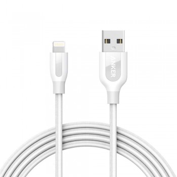 Anker PowerLine+ 6ft MFI Lightning Connector Cable White (1.8M)