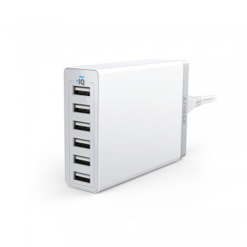 Anker PowerPort 6 60W 6-Port Desktop Charger - White