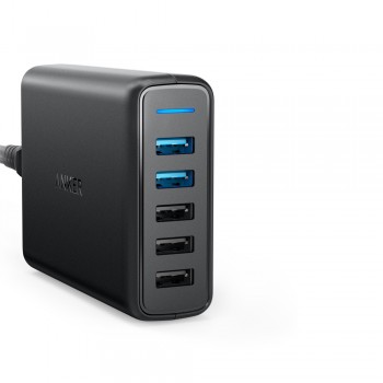 Anker A2054 63W 5-Port PowerPort Speed 5 Dual Quick Charge 3.0 USB Wall Charger (848061040128)