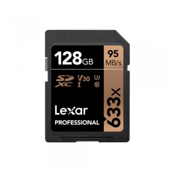 Lexar 633X SDXC 128GB U3 V30 (up to 95MB/s read, Write 45MB/s)