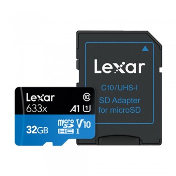 Lexar High-Performance microSDHC 633X 32GB with SD Adapter (up to 95MB/s read)