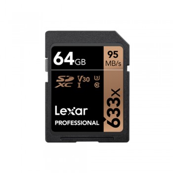 Lexar Professional 633X SDXC 64GB U3 V30 (up to 95MB/s read, Write 45MB/s)