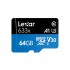 Lexar microSDXC 633X 64GB with SD Adapter U3 (up to 95MB/s read, Write 45MB/s)