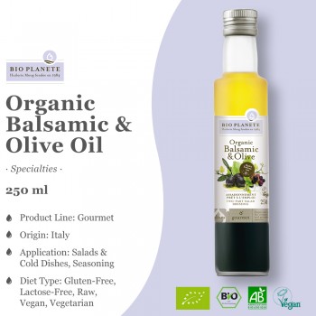 BIO PLANETE Organic Olive Oil and Modena Balsamic Vinegar Dressing Oil (250ml)