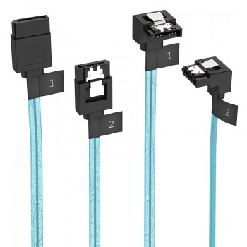 Orico 2 Pack SATA III Cable With Locking Latch, 6 Gbps, 0.5M & 0.55M