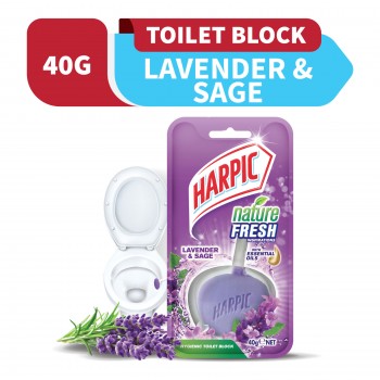 Harpic Nature Fresh Lavender & Sage Hygienic Toilet Block 40g