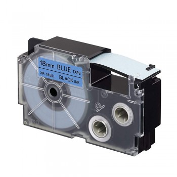 Casio Ez-Label Printer Tape Cartridge - 18mm Black on Blue (XR-18BU1)