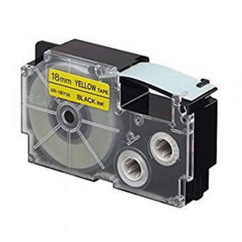 Casio Ez-Label Tape Cartridge - 18mm, Black on Yellow (XR-18YW1)