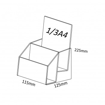 Acrylic 1/3 A4 Brochure Holder Stand 2 Layer - 99mm (W) x 210mm (H)