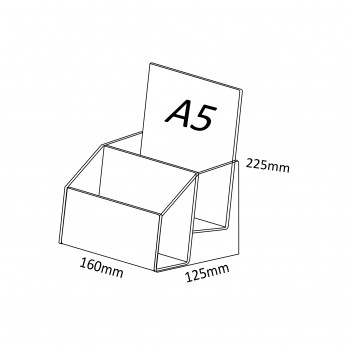 Acrylic A5 Brochure Holder Stand 2 Layer - 150mm (W) x 210mm (H)
