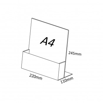 Acrylic A4 Brochure Holder Stand 1 Layer - 210mm (W) x 297mm (H)