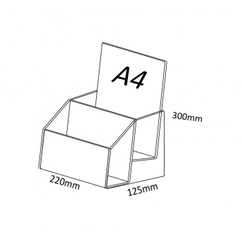 Acrylic A4 Brochure Holder Stand 2 Layer - 210mm (W) x 297mm (H)