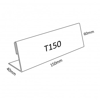 Acrylic T150 Card Stand - 150mm (W) x 55mm (H)