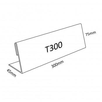 Acrylic T300 Card Stand - 300mm(W) x 70mm (H)