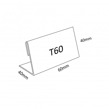 Acrylic T60 Card Stand - 60mm (W) x 35mm (H)