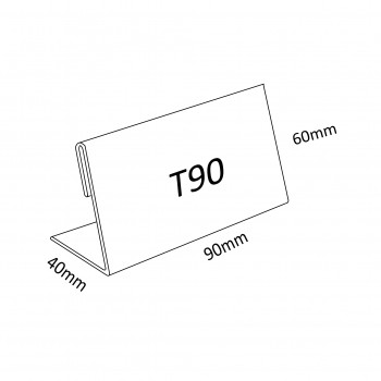 Acrylic T90 Card Stand - 90mm (W) x 55mm (H)