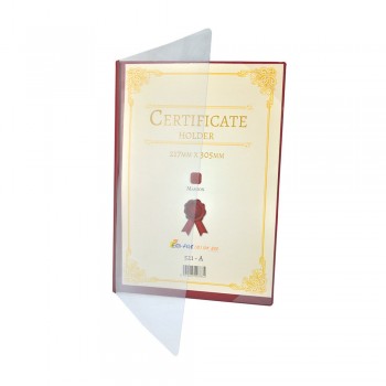 521A Certificate Holder with Transparent - Maroon