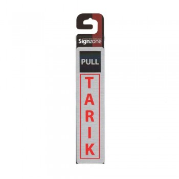 Signzone Peel & Stick Metallic Sticker - TARIK LINE with English Word (size 45x190mm)