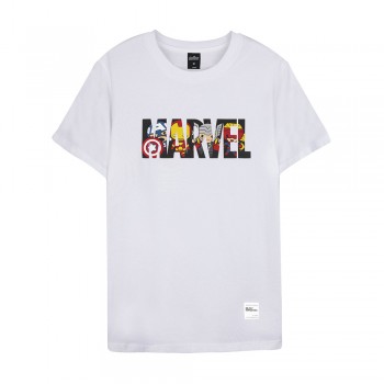 Marvel Kawaii Series Marvel Tee (White, Size S)