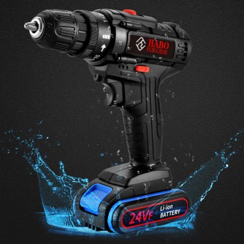 12V Double Speed Cordless Drill with 1 Battery - Original HABO 24VF Handheld Drill - FREE Drill Storage Box, FREE Drill Bits