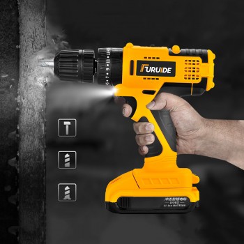 21V Double Speed Brushless Cordless Drill with 1 Battery - Original HABO 58VF Handheld Electric Drill - FREE Drill Storage Box, FREE Drill Bits