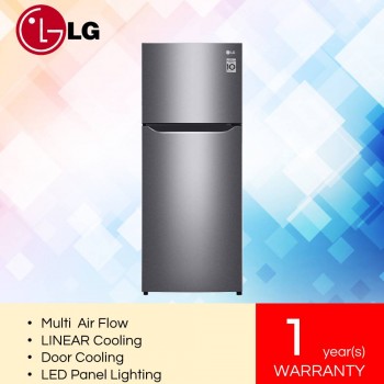 LG GN-B202SQBB IEC Gross Dark Graphite Steel Top Freezer with Smart Inverter Compressor (205L)